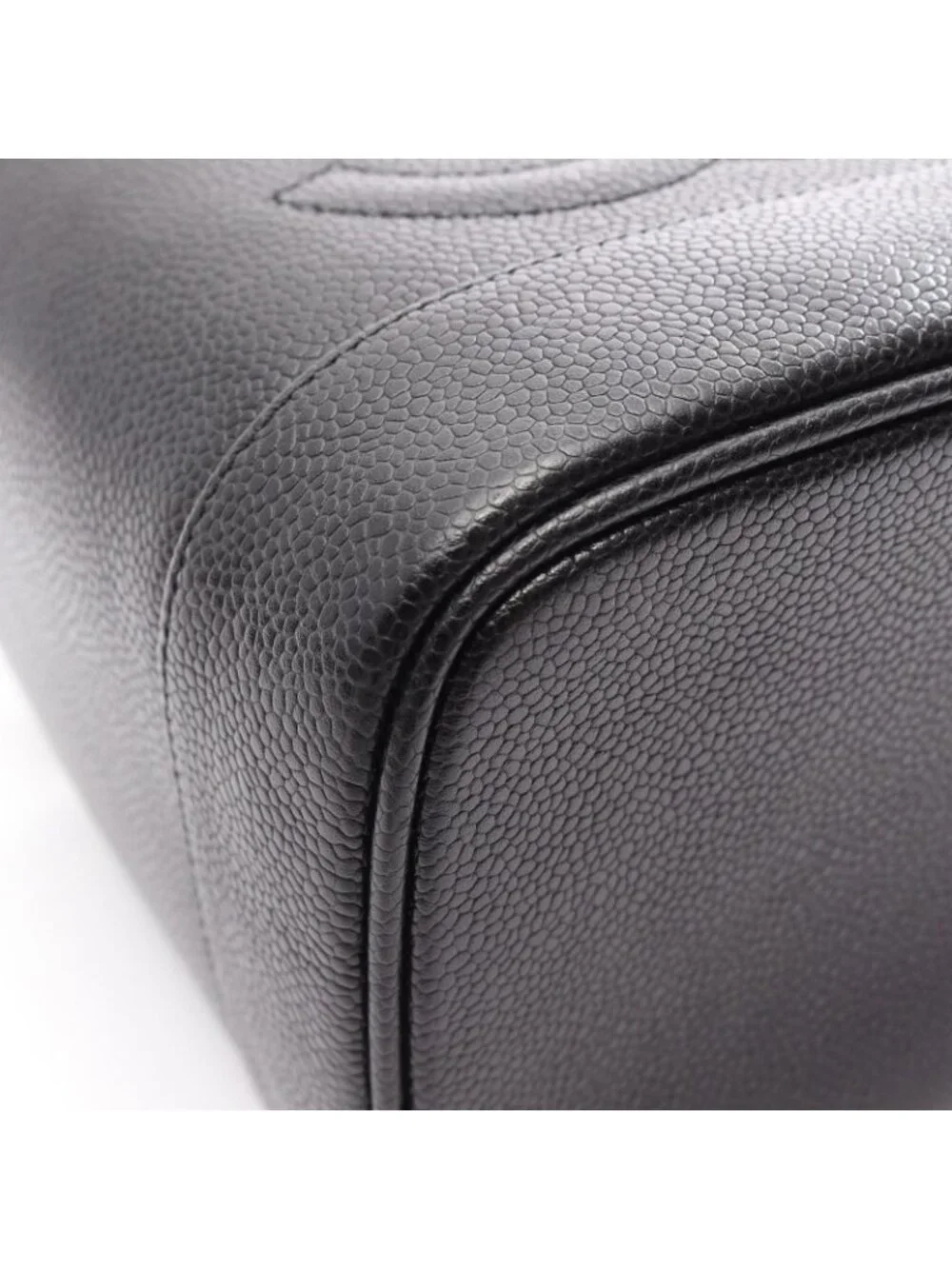 Chanel Handbag CC Logo Black Caviar Leather